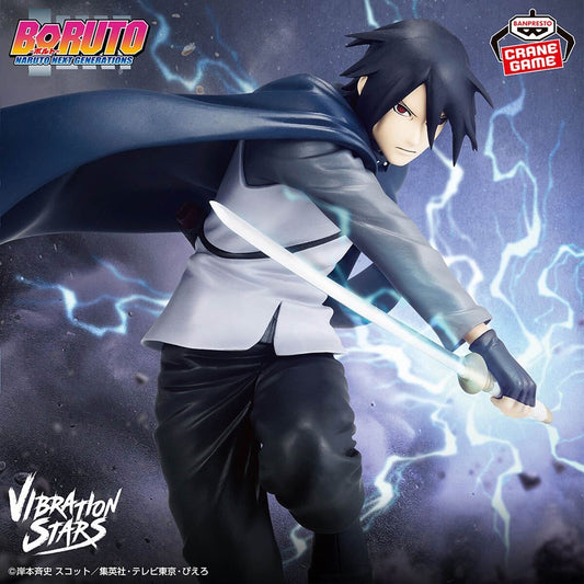 ⚡🖤 Boruto Vibration Stars – Sasuke Uchiha 🇯🇵✨ Figura Original 🗡️🔥